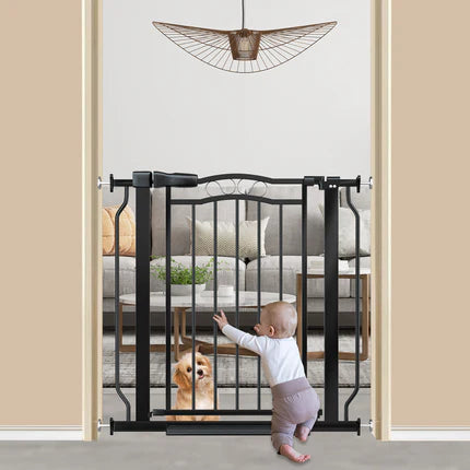 FairyBaby Arch-Shaped Walk Through Baby Gate With 23.5" Extra Wide Walk Through Door