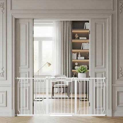 FairyBaby Arch-Shaped Walk Through Baby Gate With 23.5" Extra Wide Walk Through Door