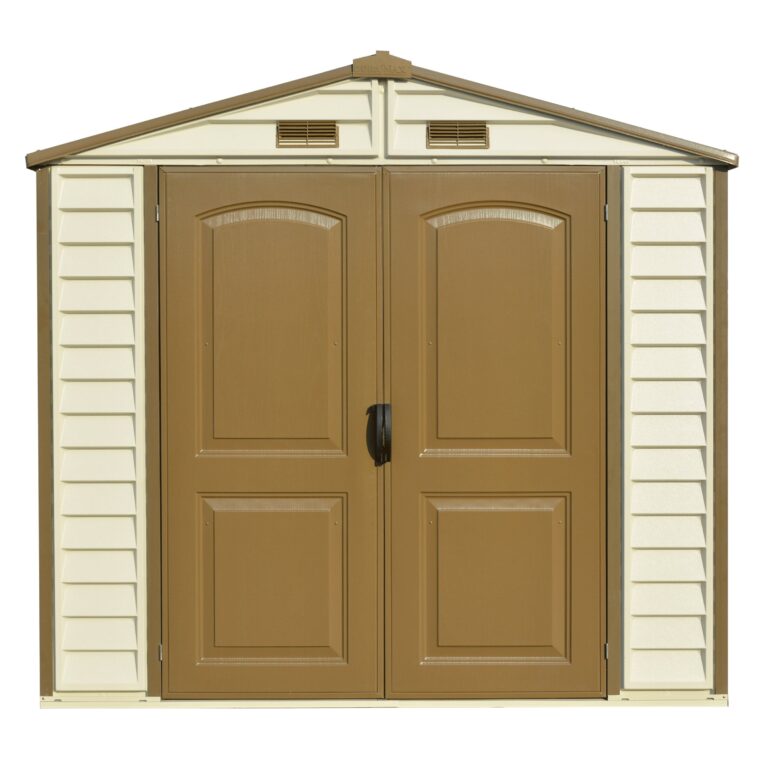 DuraMax 8ft x 6ft Storeall Vinyl Shed with Foundation Kit and window