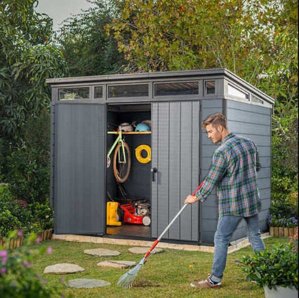 Keter Cortina 9x7 Storage Shed - Graphite