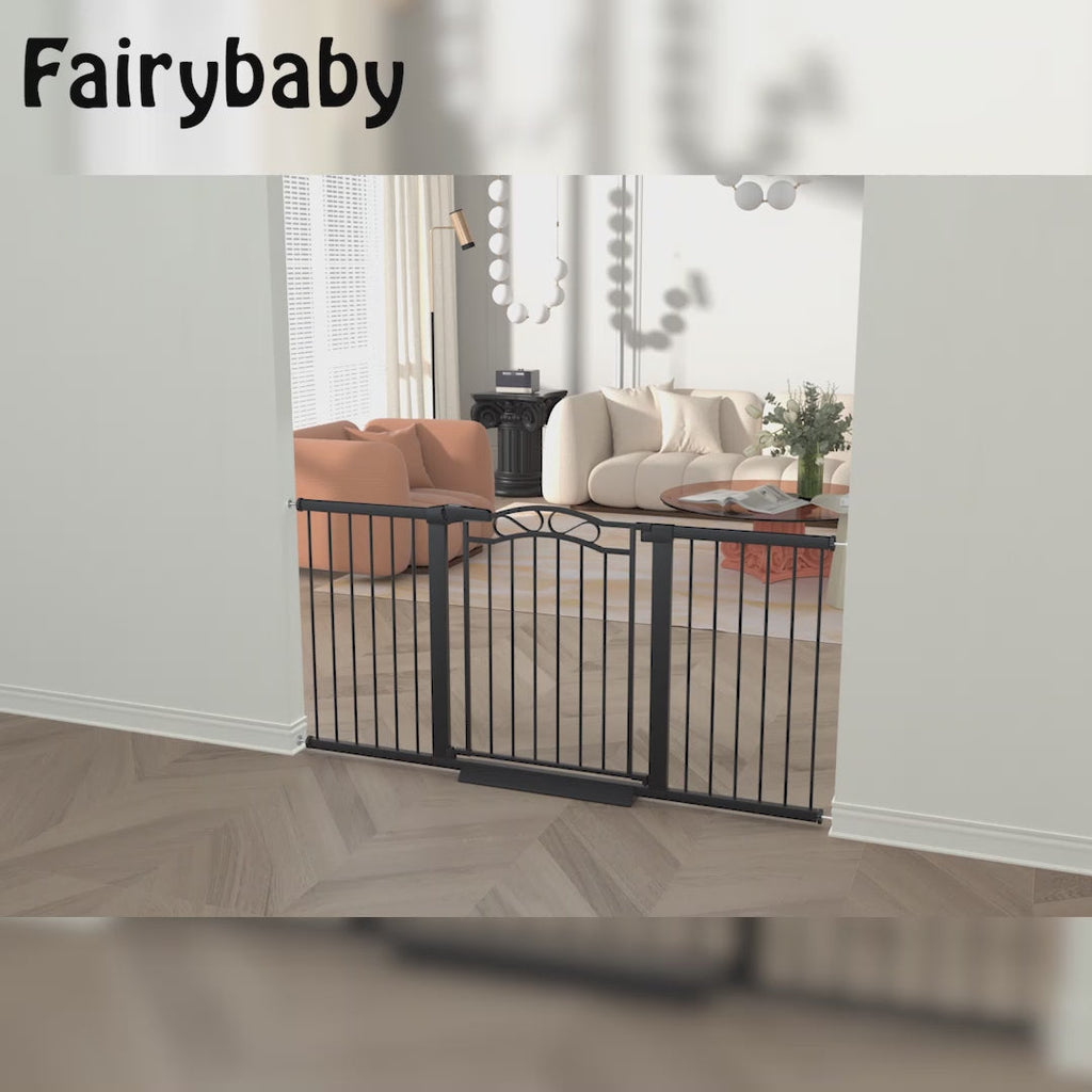 FairyBaby Arch-Shaped Walk Through Baby Gate With 23.5" Extra Wide Walk Through Door