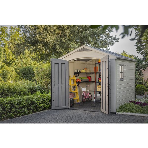 Keter Factor 8×8 Foot Large Resin Outdoor Shed