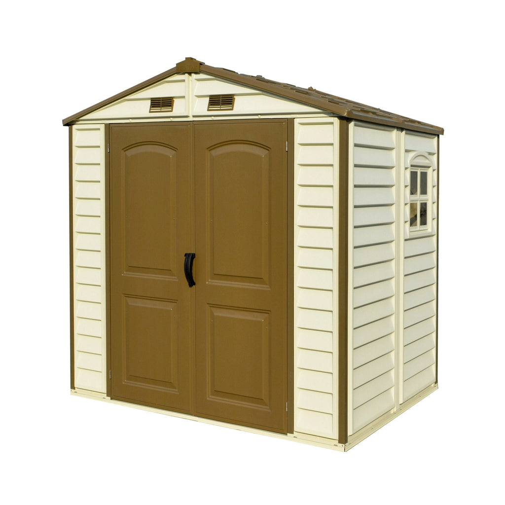 DuraMax 8ft x 6ft Storeall Vinyl Shed with Foundation Kit and window