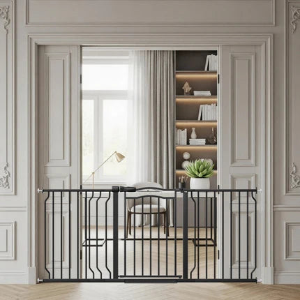 FairyBaby Arch-Shaped Walk Through Baby Gate With 23.5" Extra Wide Walk Through Door