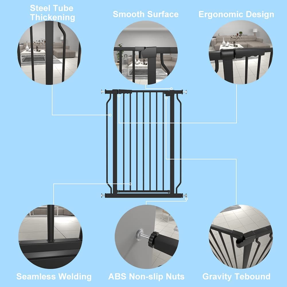 FairyBaby 40" Extra Tall Auto Close Big Dog Gate