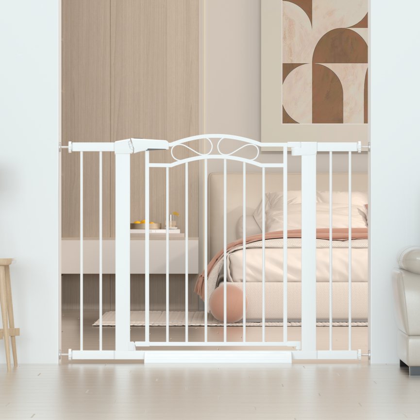 FairyBaby Arch-Shaped Walk Through Baby Gate With 23.5" Extra Wide Walk Through Door