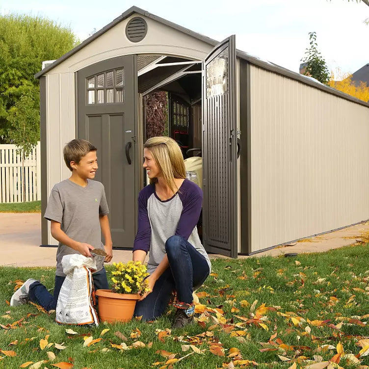Lifetime 20′ x 8′ Outdoor Storage Shed Building Brown